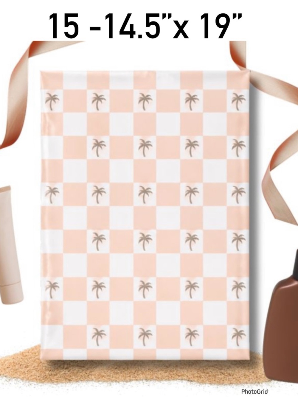 4/$20 -15 Palm Check Poly Mailers 14.5”x19”
